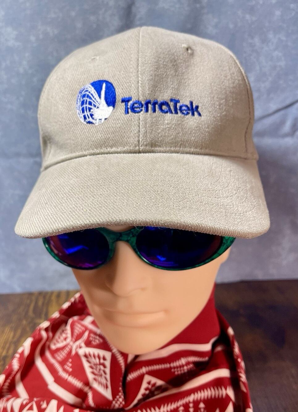 Men’s Hat 100% Cotton -Adjustable Locking Strap- Brownish-Tan “TERRATEK” Logo